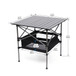 Folding Outdoor Table With Carrying Bag, Lightweight Aluminum Roll-Up Square Table For Indoor, Outdoor Camping, Picnics, Beach, Backyard, Bbq, Party, Patio - Black