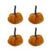 Velvet Weighted Pumpkin With Resin Stem, Pumpkin Ornament Decor For Holiday Harvest Festival Fall Festival & Thanksgiving (Set of 4)