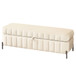 Wide Upholstered Storage Soft Bench Ottoman With Metal Legs