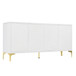 Modern 4 Door Sideboard With Creative Carved Surface And Adjustable Shelves
