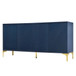 Modern 4 Door Sideboard With Creative Carved Surface And Adjustable Shelves
