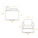 Modern Square Upholstered Swivel Accent Chair With Metal Base