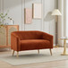 Modern Loveseat Couch Sofa With Corduroy Upholstery, 2 Seat