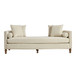 Upholstered Chaise Lounge Indoor With Nailheads, Sleeper Sofa Couch With 4 Throw Pillows & 2 Bolsters, Daybed With Rubberwood Legs
