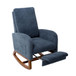High Back Glider Rocking Chair With Retractable Footrest And Rubber Wood Legs