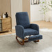 High Back Glider Rocking Chair With Retractable Footrest And Rubber Wood Legs