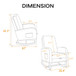 High Back Glider Rocking Chair With Retractable Footrest And Rubber Wood Legs