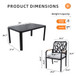 Outdoor Patio Furniture Dining Set With Sunbrella Fabric, Rectangular Table With Umbrella Hole