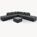 8 Pieces Outdoor Patio Furniture Conversation Wicker Sofa Set