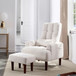 Living Room Sofa Single Chair And Ottoman, Modern Multi-Function Fabric Living Room Sofa Lounge Chair Bed And Stool. Soft Leisure Single Chair Adjustable Into 5 Angles With Sofa Bed