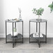 JWS Tempered Glass End Table (Set of 2), Round Coffee Table For Bedroom Living Room Office - Black