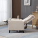 Arm Pushing Recliner Chair, Modern Button Tufted Wingback Push Back Recliner Chair, Living Room Chair Fabric Pushback Manual Single Reclining Sofa Home Theater Seating For Bedroom