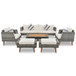 6 Pieces All Weather Sofa Set, Outdoor Rattan Sofa With Double Cushions