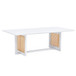Chinese Style White Solid Wood And Imitation Rattan Coffee Table