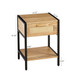 15.74" Rattan End Table With Drawer, Modern Nightstand, Metal Legs, Side Table For Living Room, Bedroom