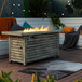 54" Propane Gas Fire Pit Table, 50000 Btu Rectangular Steel Fire Pit With Imitation Wood Grain For Outside Patio Deck Garden Courtyard - Light Beige