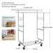 Heavy Duty Double Clothing Garment Rack With Shelves - Silver