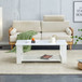 Simple White Textured Coffee Table, Material, Living Room Furniture With Storage Space, Nordic Minimalist Design - White