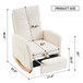 Accent Rocking Chair & Footrest High Back Rubber Wood Rocking Legs Bedroom Living Space - Beige