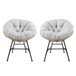 Palos - Outdoor Wicker Lounge Chair (Set of 2) - Brown / Light Gray