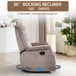 Rocking Swivel Recliner Chair For Living Room, 360 Degree Swivel, Adjustable Modern Reclining Chair, Classic And Traditional Recliner Sofa With Lumbar Support - Dark Gray