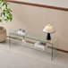 Clear Glass TV Table, Tempered Glass Stand For Living Room Decor - Transparent