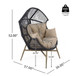 Cori - Outdoor Patio Egg Chair, With Cushion - Black / Khaki