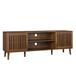 TV Stand With 2 Grille Door Cabinets And Adjustable Storage Rack, Suitable For Medieval Modern TV Cabinets, Entertainment Center With Storage Space - Walnut Wood