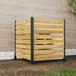 Goodyo - Outdoor Privacy Screen Cedar Wood And Aluminum Frame Fence For Pool Equipment And Trash Can Enclosures - Black / Natural