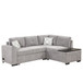 Sectional Pull-Out Sofa Bed L-Shaped Corner Sofa Couch With Storage Chaise, USB Ports, Power Sockets, Cup Holder For Living Room, Bedroom, Study