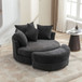 360° Swivel Accent Barrel Chair With Storage Ottoman & 4 Pillows, Modern Leisure Chair Round Accent For Living Room