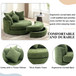360° Swivel Accent Barrel Chair With Storage Ottoman & 4 Pillows, Modern Leisure Chair Round Accent For Living Room