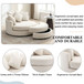 360° Swivel Accent Barrel Chair With Storage Ottoman & 4 Pillows, Modern Leisure Chair Round Accent For Living Room
