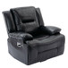 360° Swivel And Rocking Home Theater Recliner Manual Recliner Chair With A LED Light Strip For Living Room