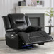 360° Swivel And Rocking Home Theater Recliner Manual Recliner Chair With A LED Light Strip For Living Room