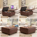 Large Square Storage Ottoman With 2 Storage Doors