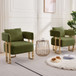 Modern Decorative Chair Teddy Fleece Upholstered And Metal Foot