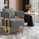 Modern Decorative Chair Teddy Fleece Upholstered And Metal Foot