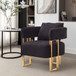 Modern Decorative Chair Teddy Fleece Upholstered And Metal Foot