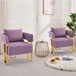 Modern Decorative Chair Teddy Fleece Upholstered And Metal Foot