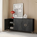 Modern Lacquered 4 Door Wooden Cabinet Sideboard Buffet Server Cabinet Storage Cabinet, For Living Room, Entryway, Hallway, Office, Kitchen And Dining Room