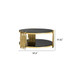 Elegant Round Table With Double Layer Tempered Glass Top And Stainless Steel Frame For Living Room