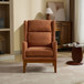 Wide Modern Accent Chair With Wood Legs For Living Room