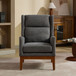 Wide Modern Accent Chair With Wood Legs For Living Room