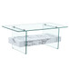 Modern 2 Tier Square Coffee Table, Elegant Marble Pattern