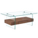 Modern 2 Tier Square Coffee Table, Elegant Marble Pattern