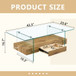 Modern 2 Tier Square Coffee Table, Elegant Marble Pattern