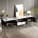 Modern TV Stand With 2 Cabinets & Open Compartments, Entertainment Center For Tvs Up To 80''