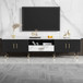 Modern TV Stand With 2 Cabinets & Open Compartments, Entertainment Center For Tvs Up To 80''