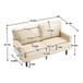 Mid Century Modern Loveseat Sofa With USB Ports, Removable Pillow Cover